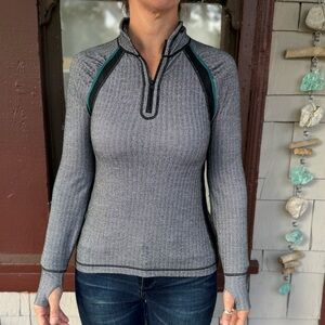 American eagle herringbone active 3/4 zip